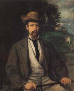Hans von Maress Self-Portrait with Yellow Hat china oil painting artist